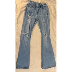 Rue 21 Women High Rise  Flare Jeans Size 0 Excellent Condition
